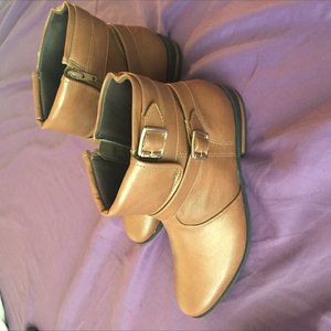 Tan Ankle Boots with Buckles